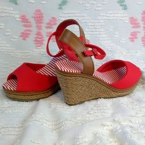 Refresh Espadrille Shoes Red Canvas Women's Size 6